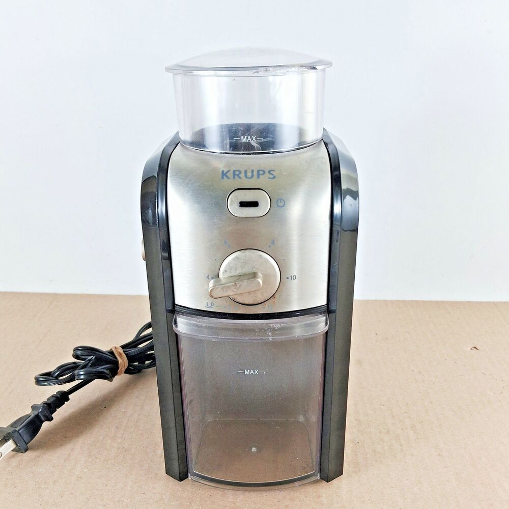 Krups GVX2 Burr Coffee Grinder Adjustable 12 Settings Black Tested Working